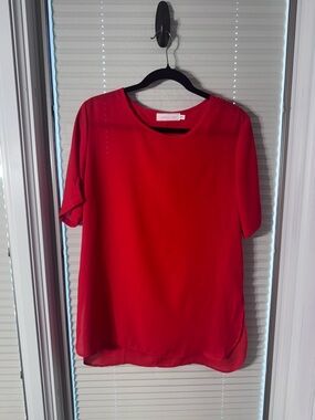 Native Red Short-Sleeve Blouse